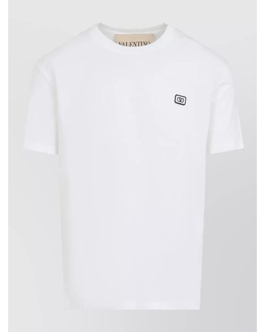 Valentino Garavani White Cotton Crewneck T-Shirt for men