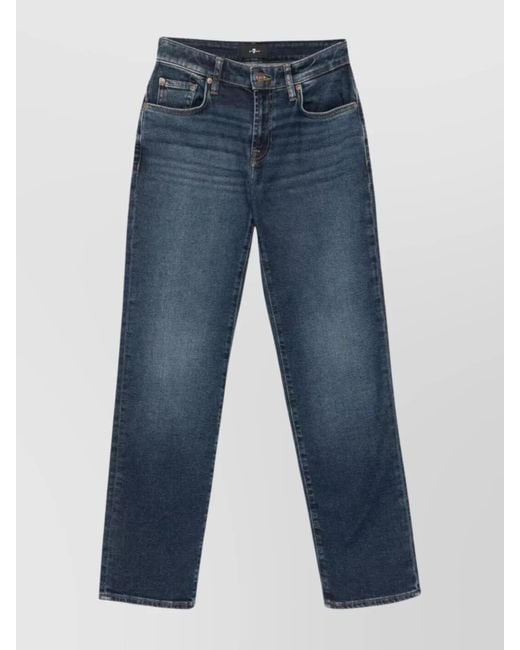 7 For All Mankind Blue Calie Straight Leg Jeans