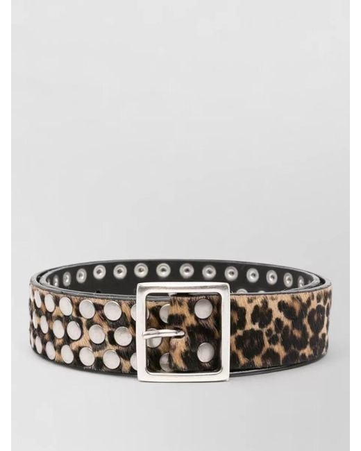 Golden Goose Deluxe Brand Multicolor Leopard-Print Studded Leather Belt