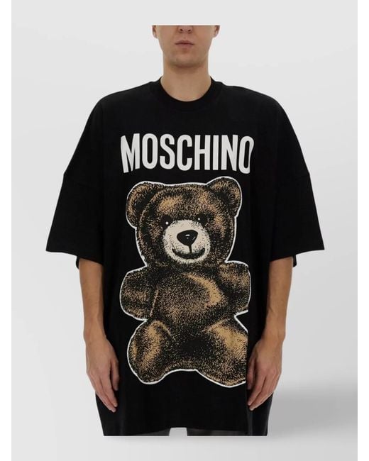 Moschino Black Cotton Teddy Bear T-Shirt for men