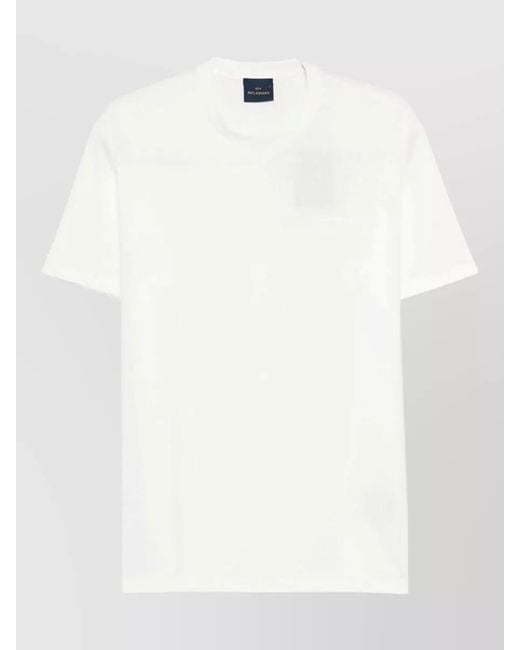 Paul & Shark White Cotton T Shirt Embroidered Logo Detail for men
