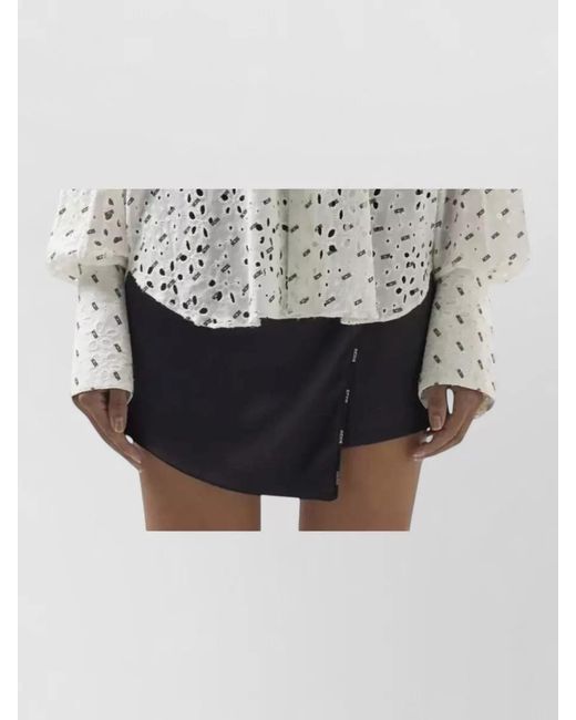 Gcds White Logo Cotton Shirt Floral Embroidery