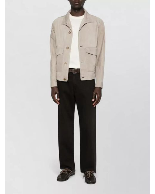 Brunello Cucinelli Natural Suede Shirt Jacket for men