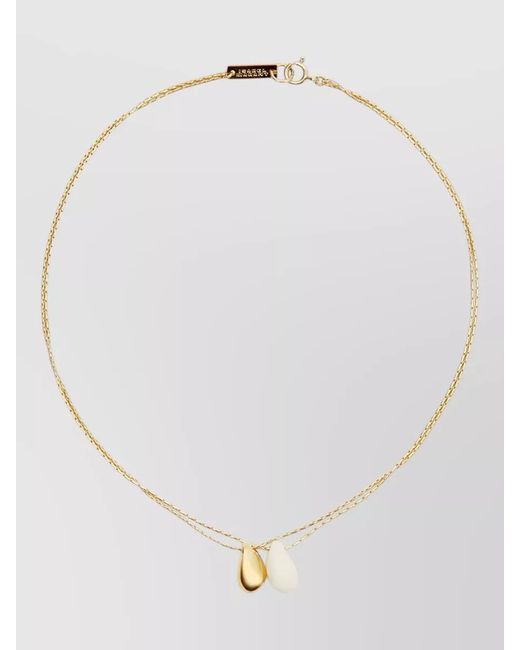 Isabel Marant White Double Pendant Chain Necklace