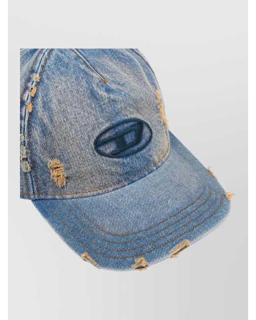 DIESEL Blue Denim Baseball Cap for men