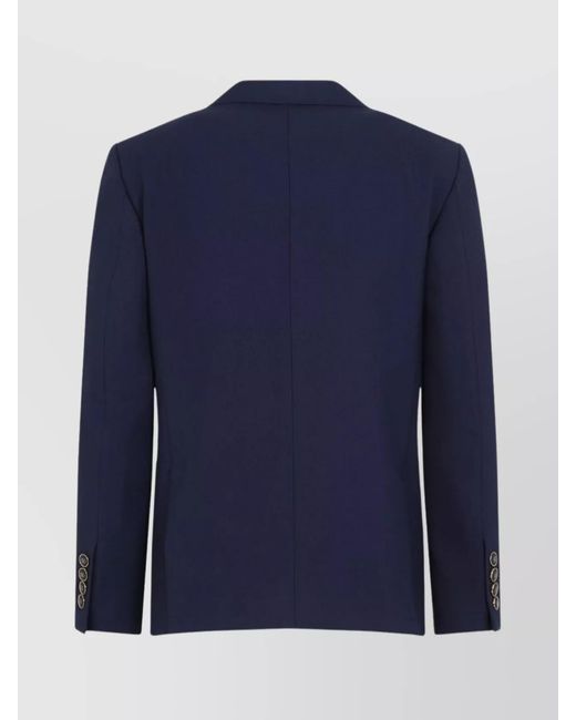 Valentino Blue Virgin Wool Single-Breasted Blazer for men