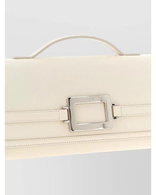 Roger Vivier Natural Leather Clutch Bag