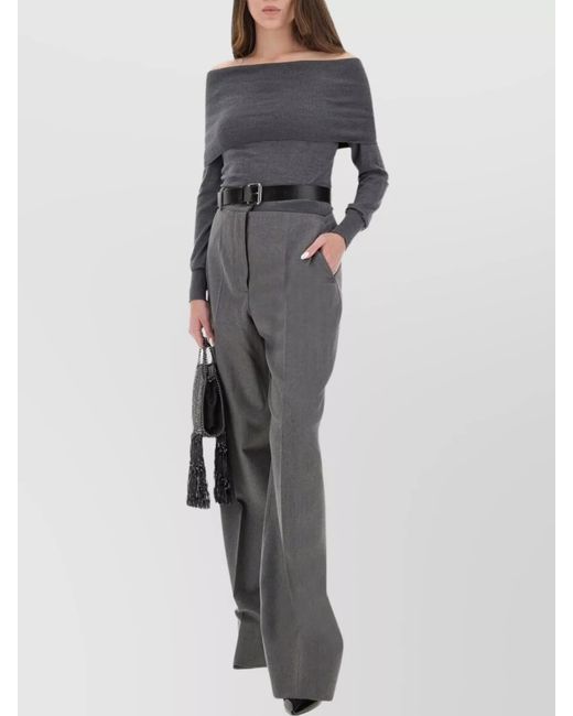 Stella McCartney Gray Straight-Leg Trousers