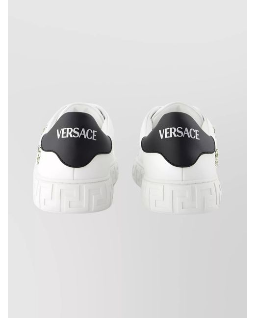 Versace White La Greca Low-Top Sneakers Canvas