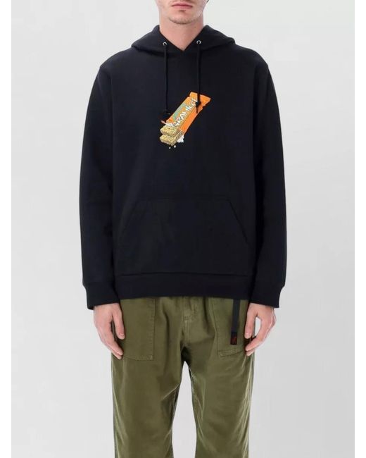 Gramicci Blue Granola Hooded Sweatshirt Relaxed Fit for men