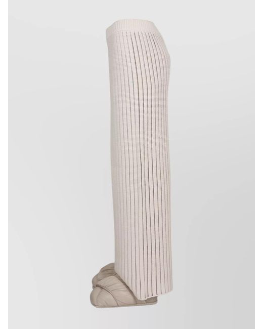 Fabiana Filippi White Ribbed High-Rise Wide-Leg Trousers