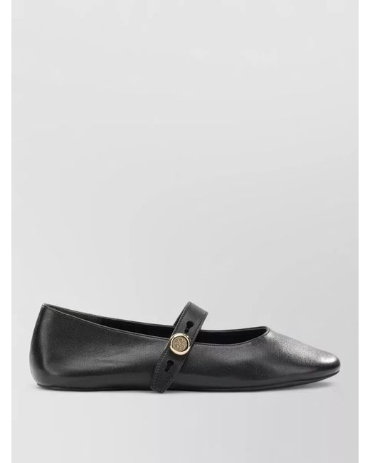 Tory Burch Black Leather Ballerina Flats