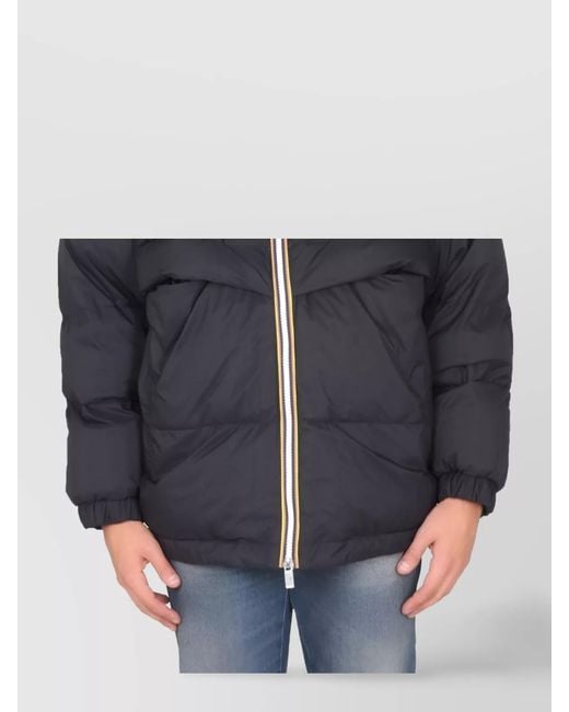 K-Way Blue Down Hooded Puffer Jacket for men