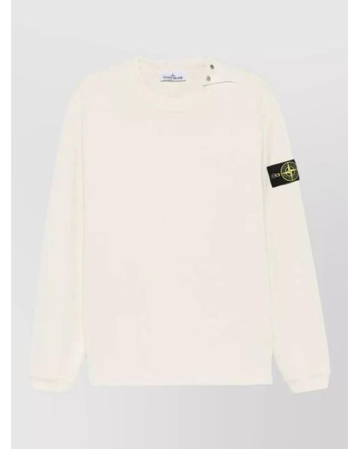 Stone Island Natural Crew Neck Sweater Long Sleeves Regular Fit for men