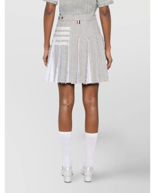 Thom Browne White Pleated Skirt