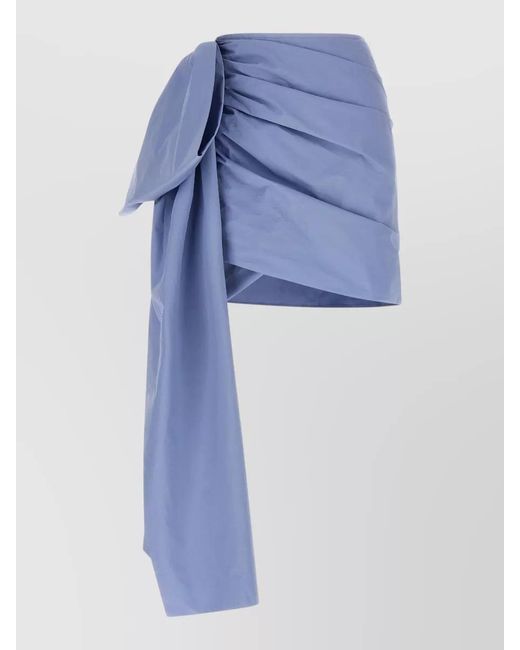 Self-Portrait Blue Cotton Asymmetric Mini Skirt