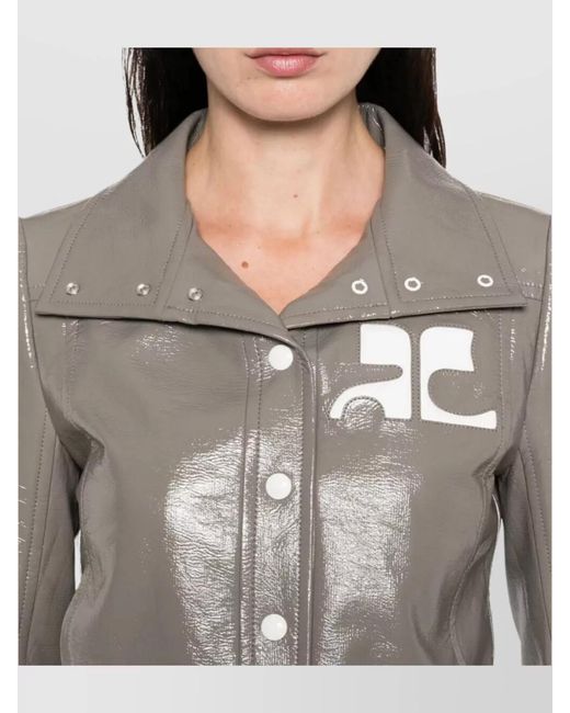 Courreges White Vinyl Cropped Jacket