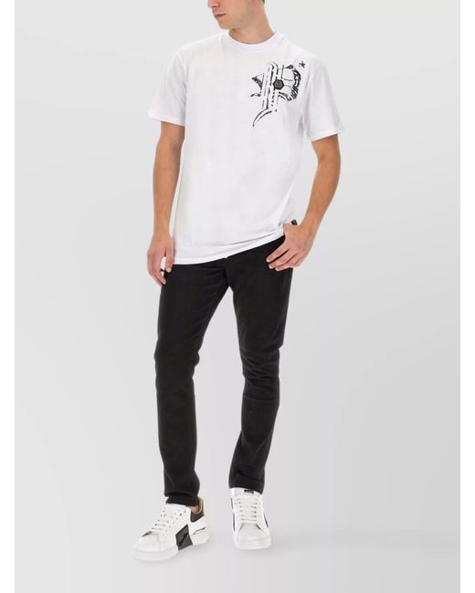 Philipp Plein White Cotton Regular-Fit T-Shirt for men