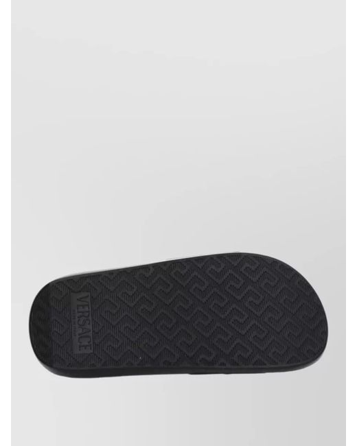 Versace Black Leather Slide Sandals