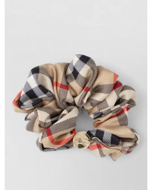Burberry Multicolor Silk Checked Scrunchie