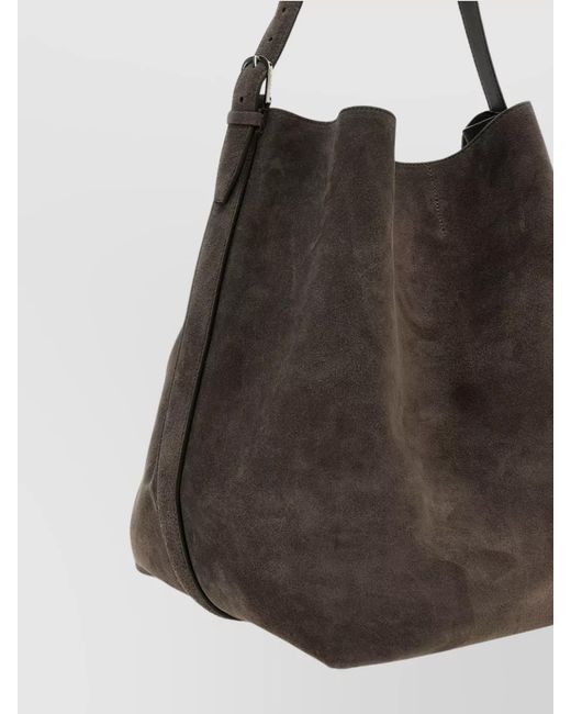 Totême Brown Leather Belted Shoulder Bag