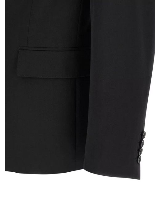 Dolce & Gabbana Black Virgin Wool Single-Breasted Blazer for men