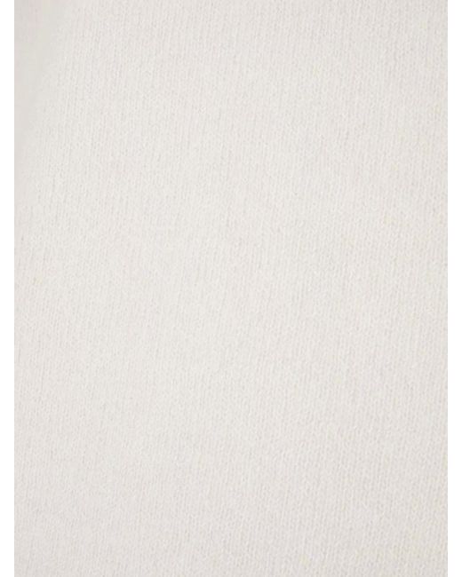 Tom Ford White Ribbed Cashmere Silk Crew Neck Sweater for men