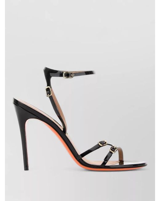 Santoni Multicolor Leather Virna Sandals Open Toe Ankle Strap