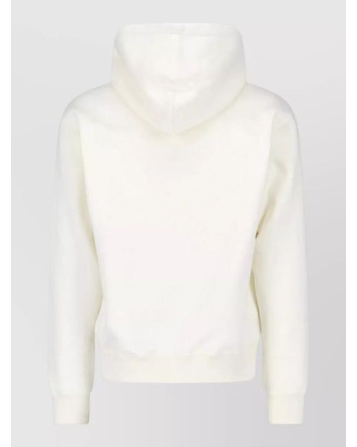 Jil Sander Natural Hooded Sweatshirt Drawstring Hood Ribbed Trims for men
