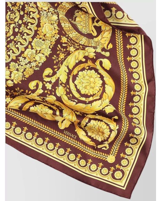 Versace Metallic Silk Printed Scarf