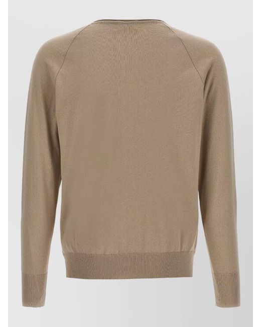 Ma'ry'ya Natural Fine Cotton Sweater V Neck Long Sleeves for men