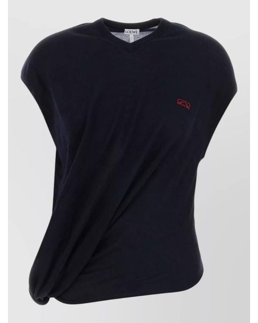 Loewe Blue Wool Sleeveless Knitted Top