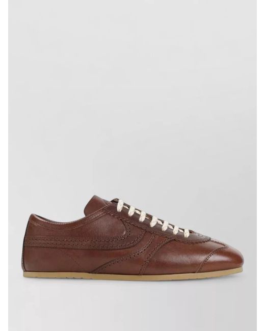 Dries Van Noten Brown Leather Low-Top Sneakers