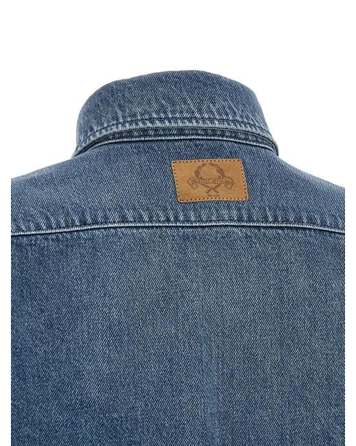 Moschino Blue Cotton Long-Sleeve Shirt