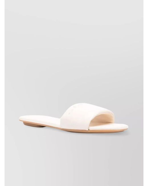 Hogan White Leather Slides