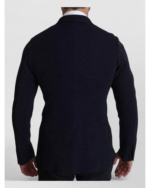 Dolce & Gabbana Blue Double Breasted Dotted Tailored Blazer for men