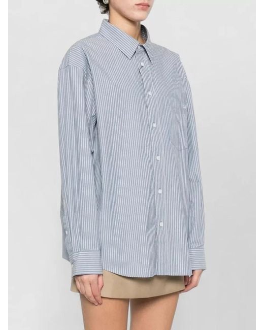 DUNST Blue Striped Cotton Shirt