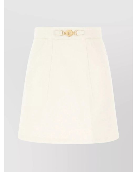 Patou Natural Denim High-Rise Mini Skirt