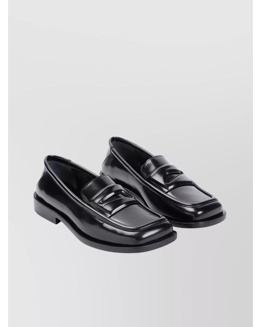 The Attico Black Calf Leather Penny Loafers