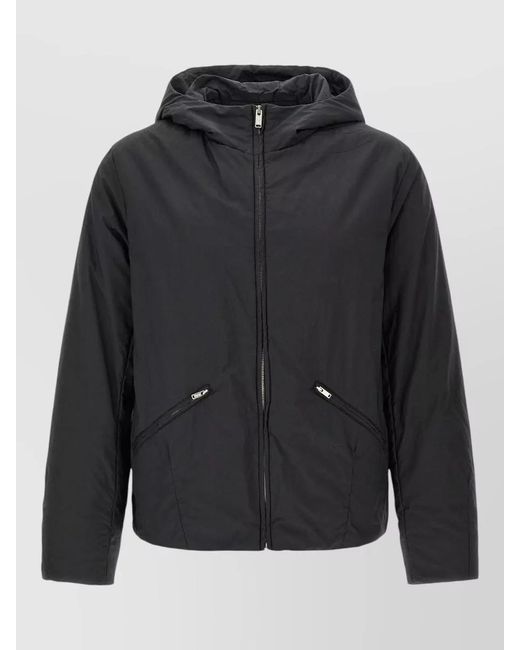 Undercover Black Printed Hooded Padded Coat for men
