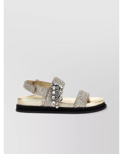 Jimmy Choo Multicolor Crystal-Embellished Sandals