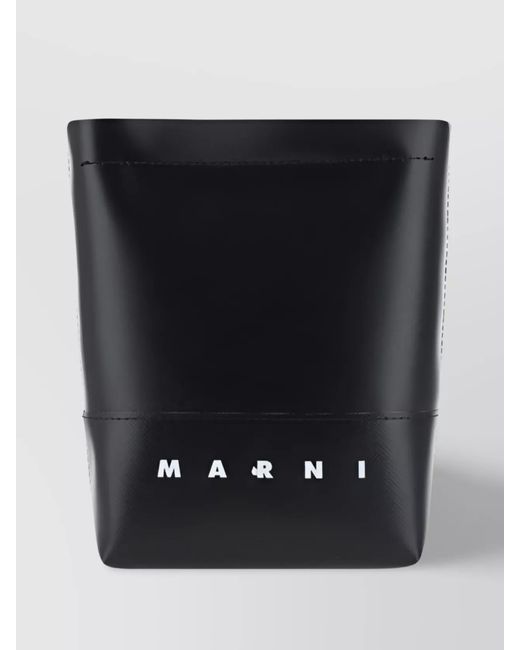 Marni Black Logo-Print Shoulder Bag for men
