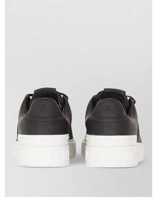 Balmain Black Court Low Top Sneaker Rubber Sole for men
