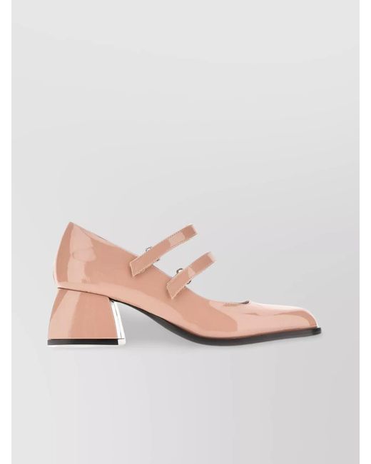 NODALETO Pink Leather Platform Pumps