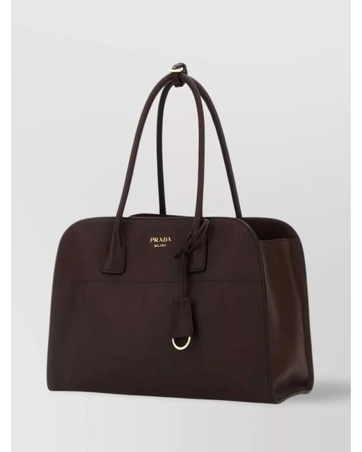 Prada Brown Medium Calf Leather Shoulder Bag