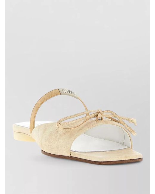 MM6 by Maison Margiela Natural Leather Bow Slingback Sandals