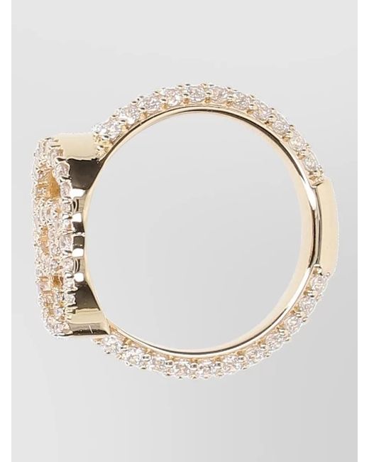 Gucci White Band Ring Tone Open Pave
