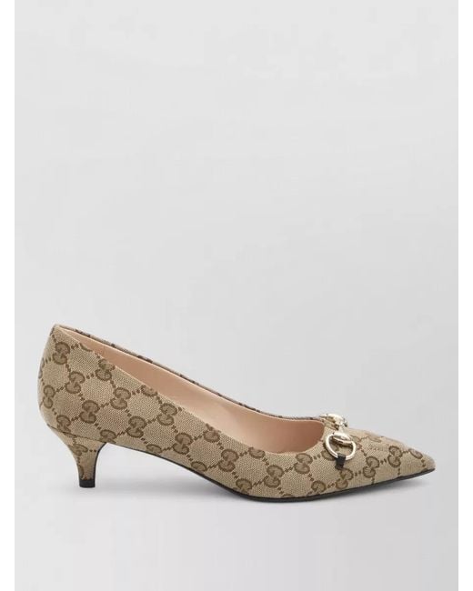 Gucci Natural Canvas Pumps