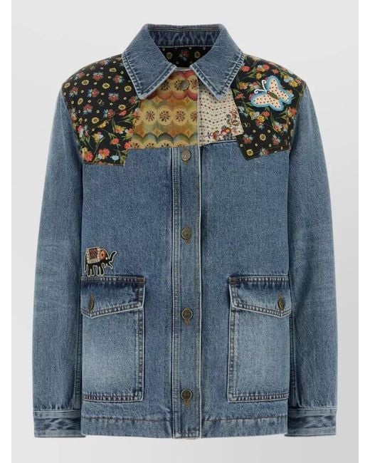 Valentino Garavani Blue Denim Padded Jacket