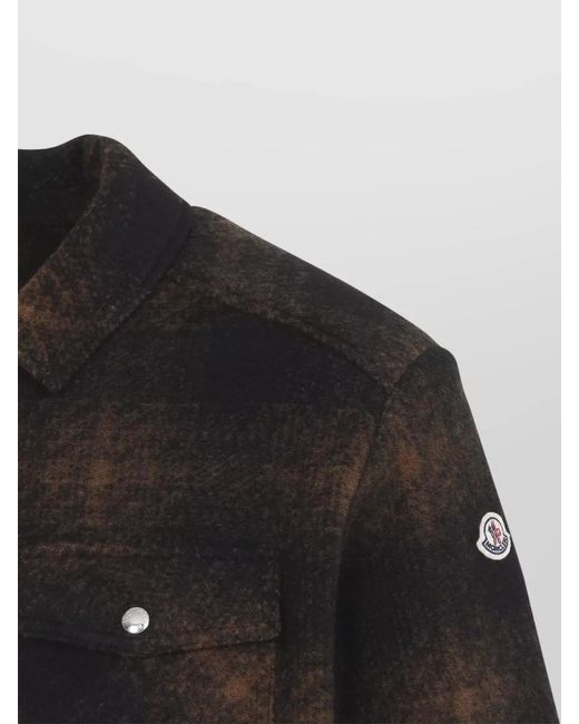 Moncler Black Checked Shirt Jacket for men